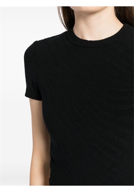 Black logo-jacquard knitted top Alexander wang - women ALEXANDER WANG | 4CC1241426001